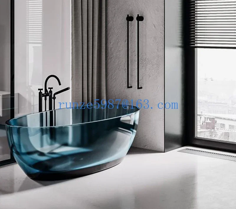 Bathroom Factory Acrylic Artificial Stone Transparent Bathtub B & B Small Double Bath