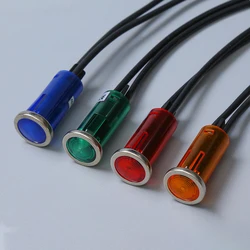 WL-02 12MM Plastic Indicator Light 12V/24V/110V/220V Industrial LED Pilot Lamp with 2Pin Terminal LED Signal Power Pilot Light