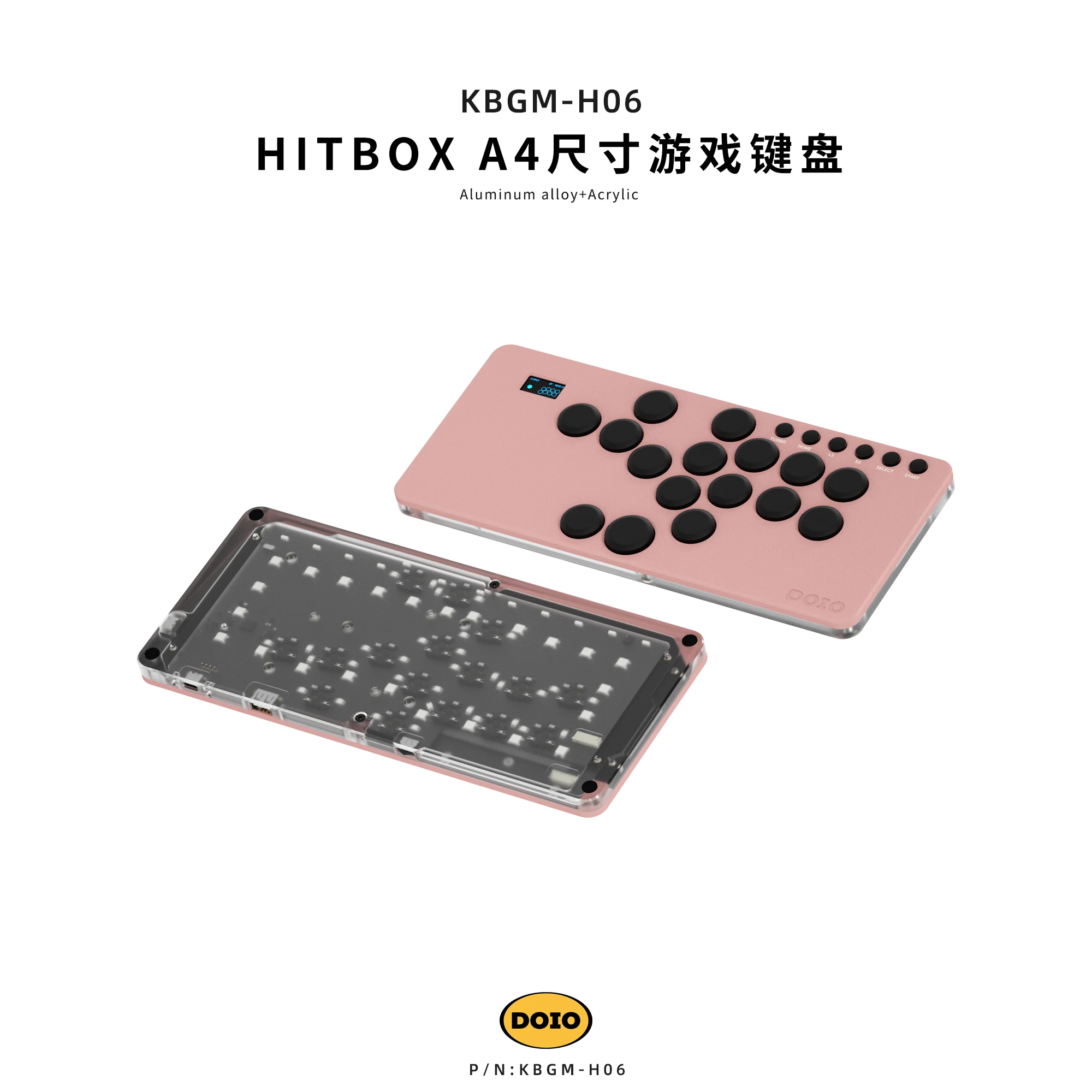 Doio Hitbox Kbgm-H04 Game Keyboard Street Fighter Six Rocker Rgb Customized E-sports Keyboard Aluminum Alloy Supports Ps5 Switch