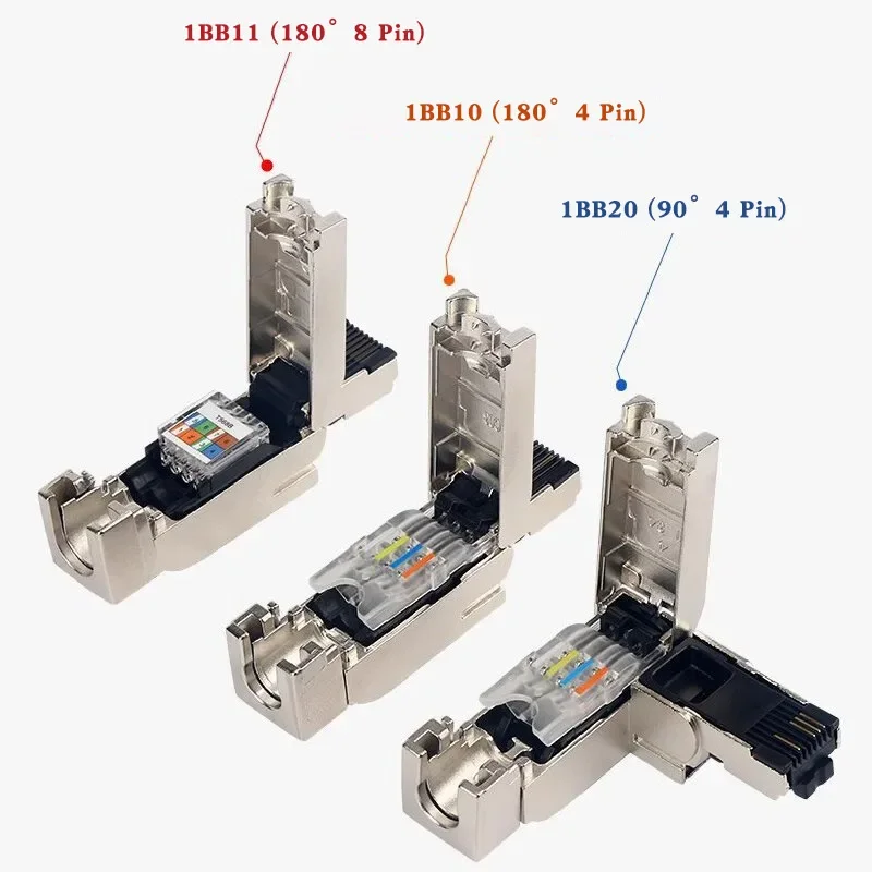Industrial Metal RJ45 8 Pin 1B No Pressure 4Pin RJ45 Plug Shielded 6GK1901-1BB10 Ethernet 180° Connectors Compatible Siemens