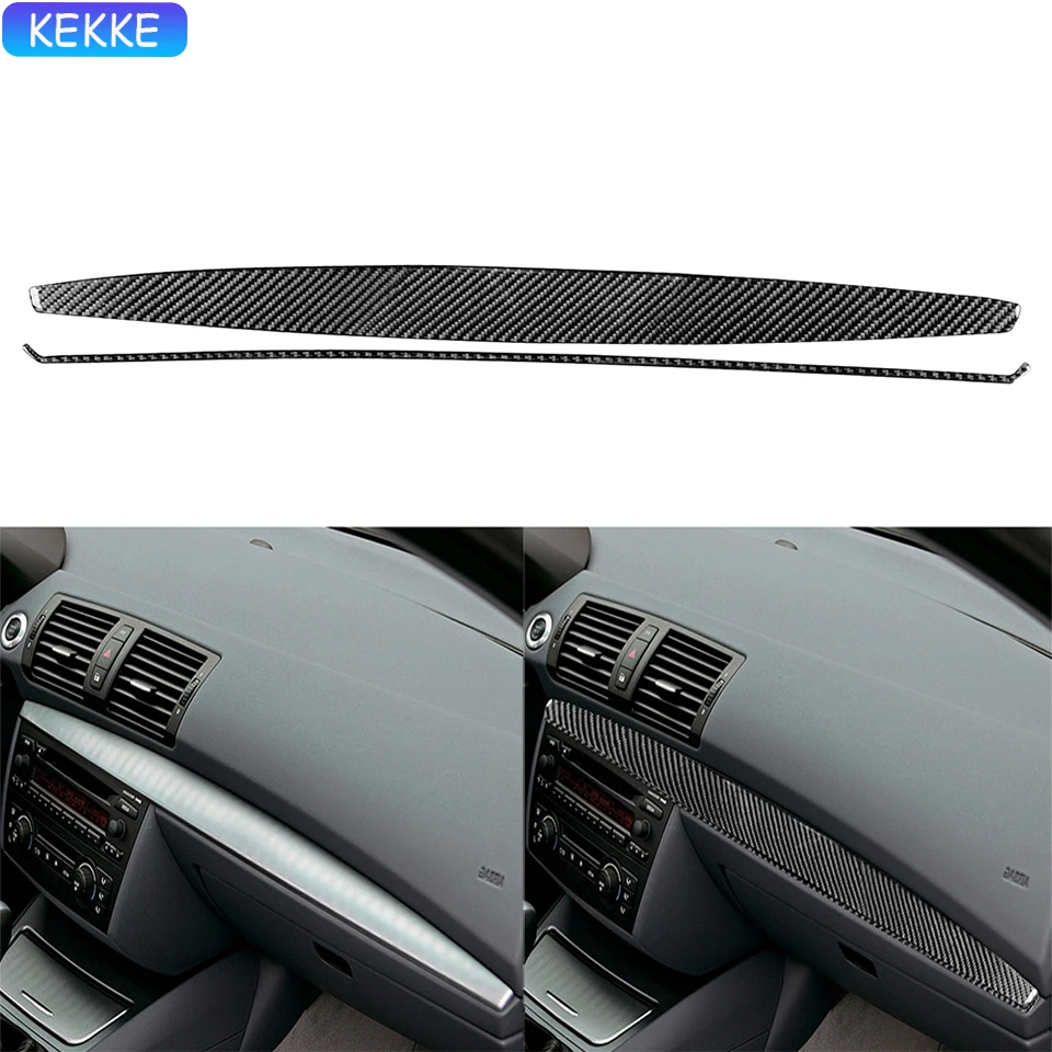 

Carbon Fiber For car Dashboard Decoration Strip Sticker passenger seat side For BMW 1 Series E81 E82 E87 E88 2008-2013