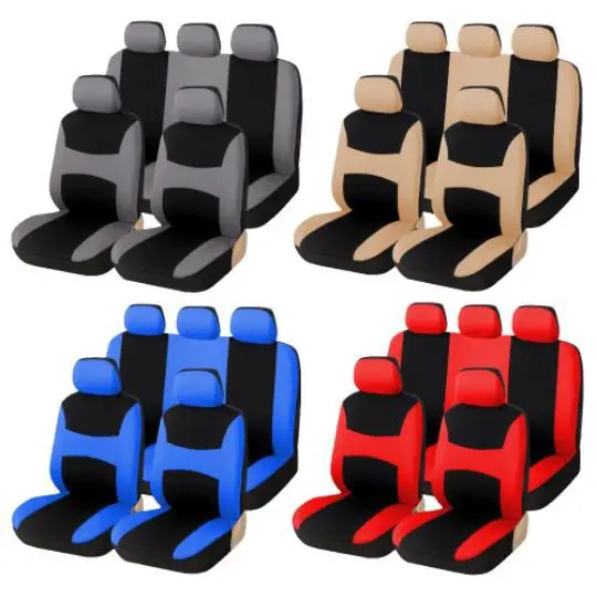 Universal 7 Colors Car New 5 Seats Cover Auto Car Seat Covers Ployester Cushion Full Set Front Rear For Sedans Seat Covers AT MT