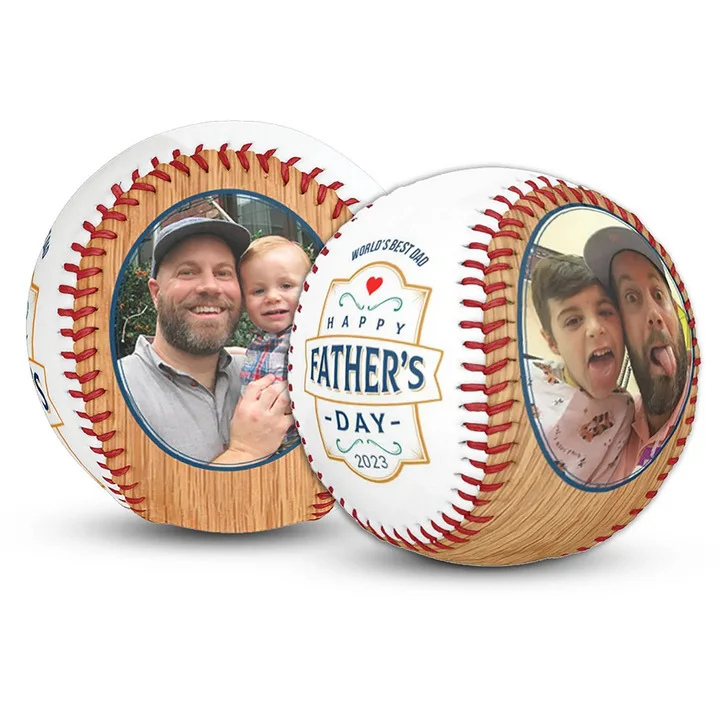 Full-Color Digital-Printed Photos, Hardwood-Core Rubber Baseball, DIY Customization for Father's Day