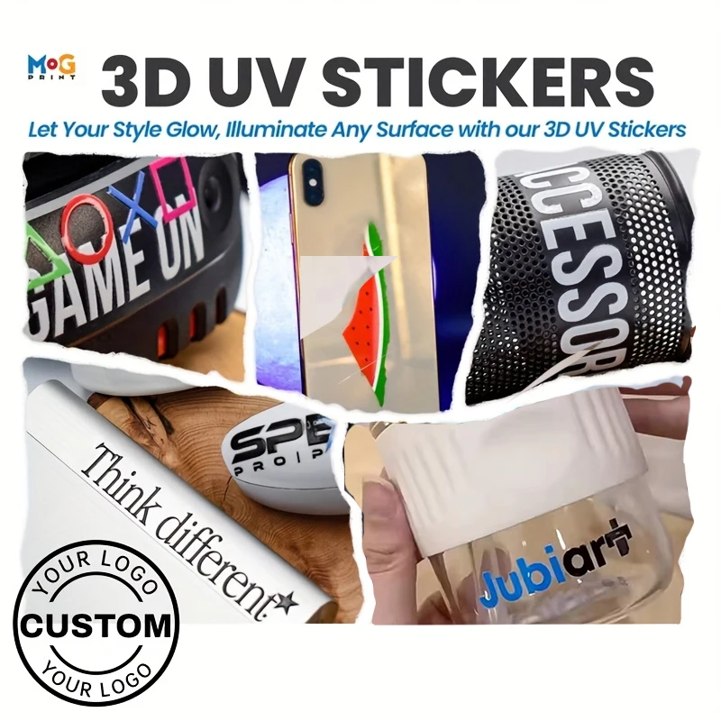 Custom UV Transfer Logo Sticker Wrap Personalized DTF Transfer Sticker Labels for Cups Wedding Wine Bottle Perfume Bottles Lips