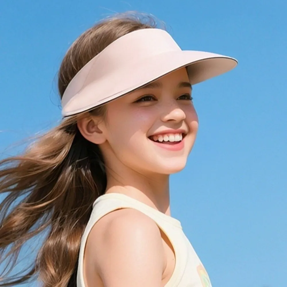 Comfortable Breathable Sunshade Hat Quick-dry Soft Summer Sunhat Solid Color Lightweight Foldable Empty Top Cap Girls