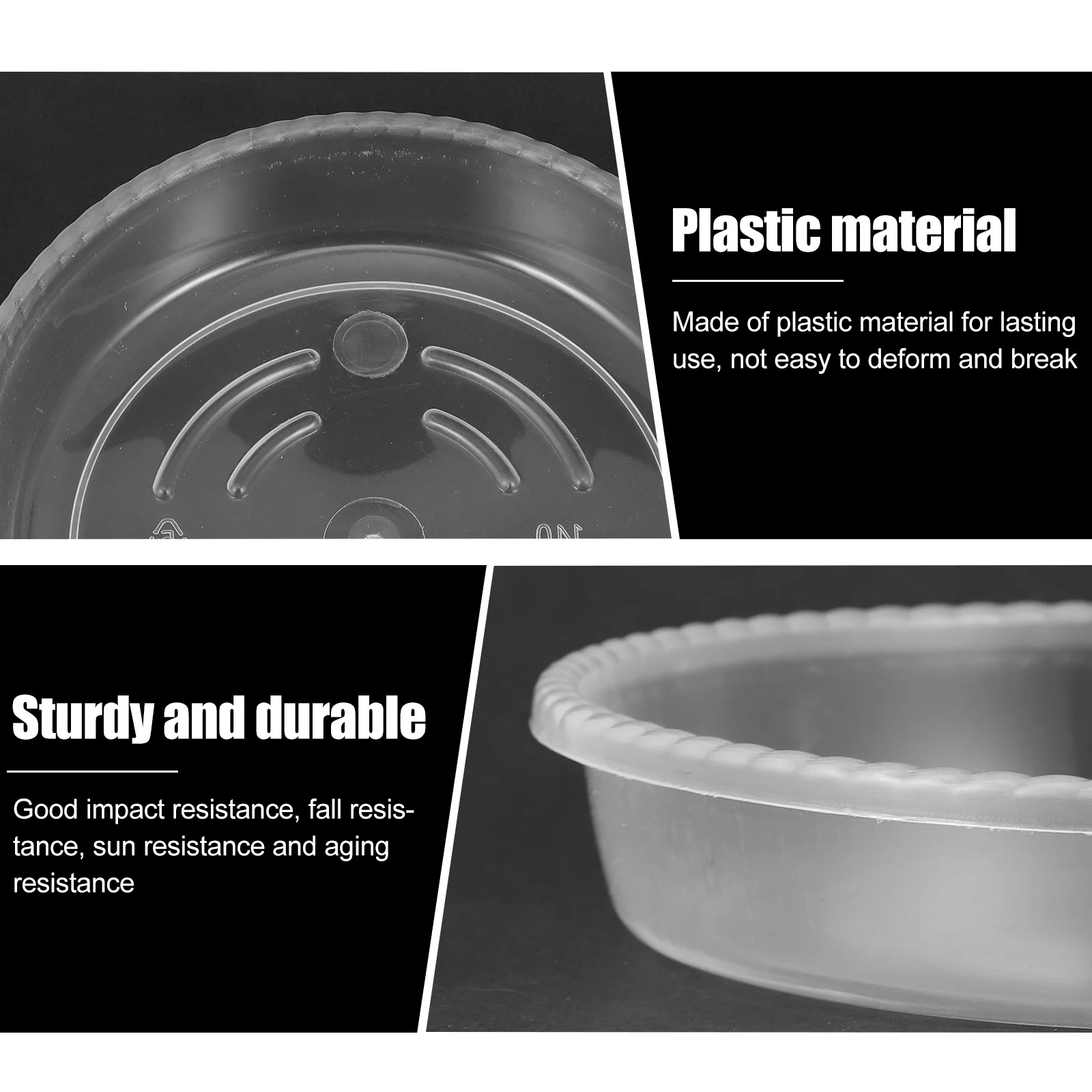 

30pcs Plastic Flowerpot Tray Round Water Trays For Garden Balcony Bonsai Succulent Anti-Slip Sun Resistant Potted Plant