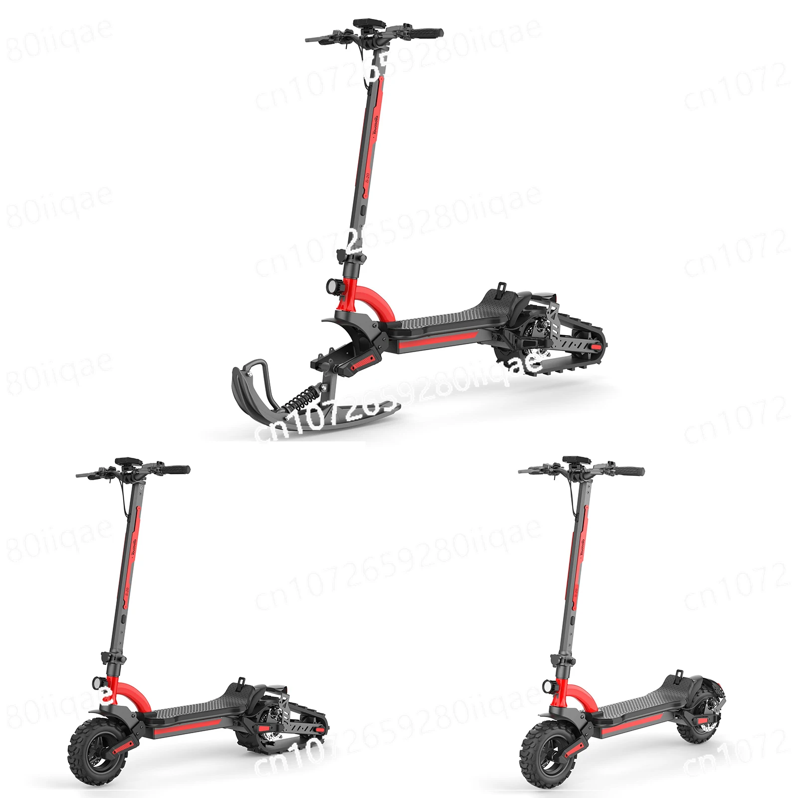 

48V 20Ah 2000W Motor Electric Snow Scooter with snow kit for All Terrain Off Road Tracked EScooter 3-in-1 45Km/h Winter sled