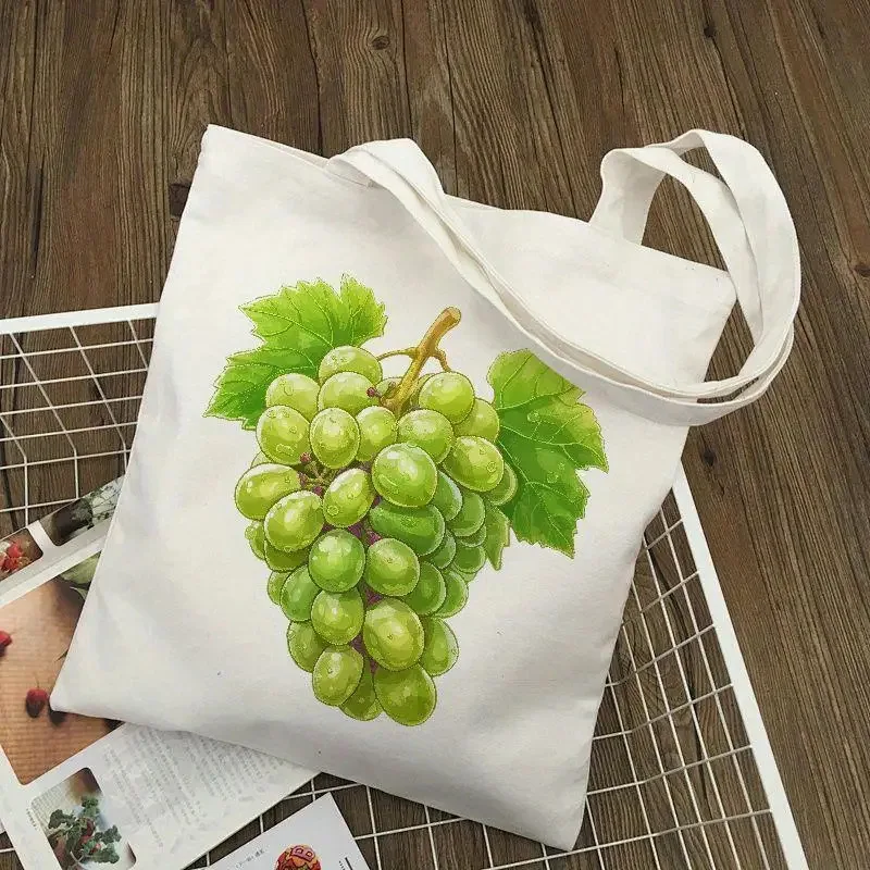 Pink Floral Green Leaves Print Canvas Tote Bag Women Travel Shopping Shoulder Handbag Gift Reusable Shopping Bags