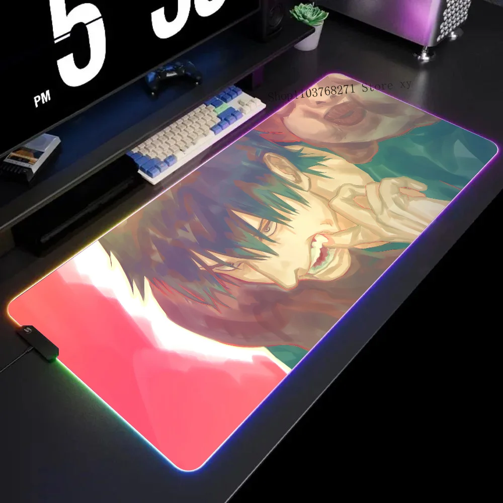 

Anime J-Jujutsu Kaisen Fushiguro Toji Mousepad XXL RGB Gaming Mouse Pads HD Black Gamer Accessories Large LED