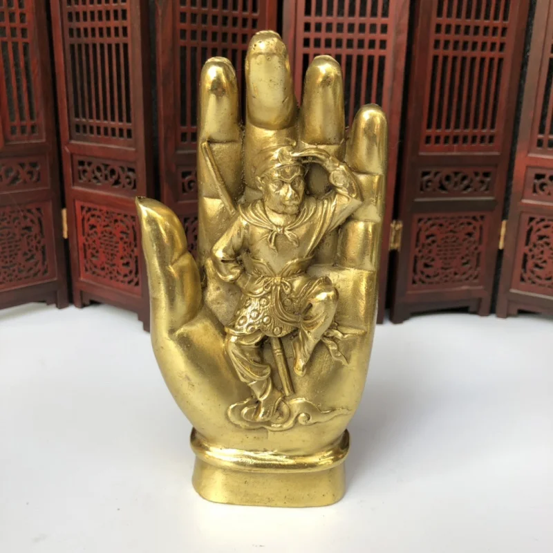 Brass Buddha Hand Ornament Sun Wukong Figurine Home Office Decoration Creative Gift Craft