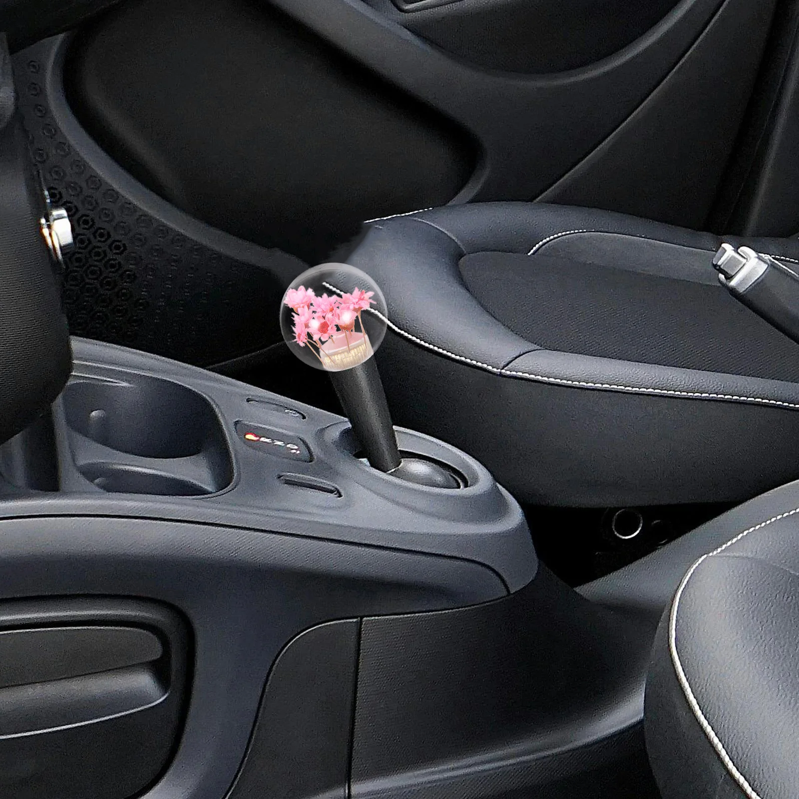 

Round Flower Crystal Ball Car Gear Shifter Knob Manual Transmission Gear Shift Lever Replacement for Vehicle Modification