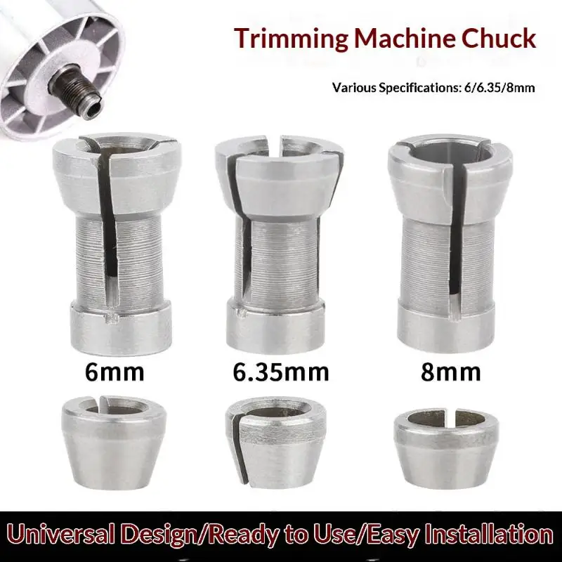 6/6.35/8mm Collet Chuck Adapters with Nut for Milling Cutters Precision Tools for Enhanced Efficiency