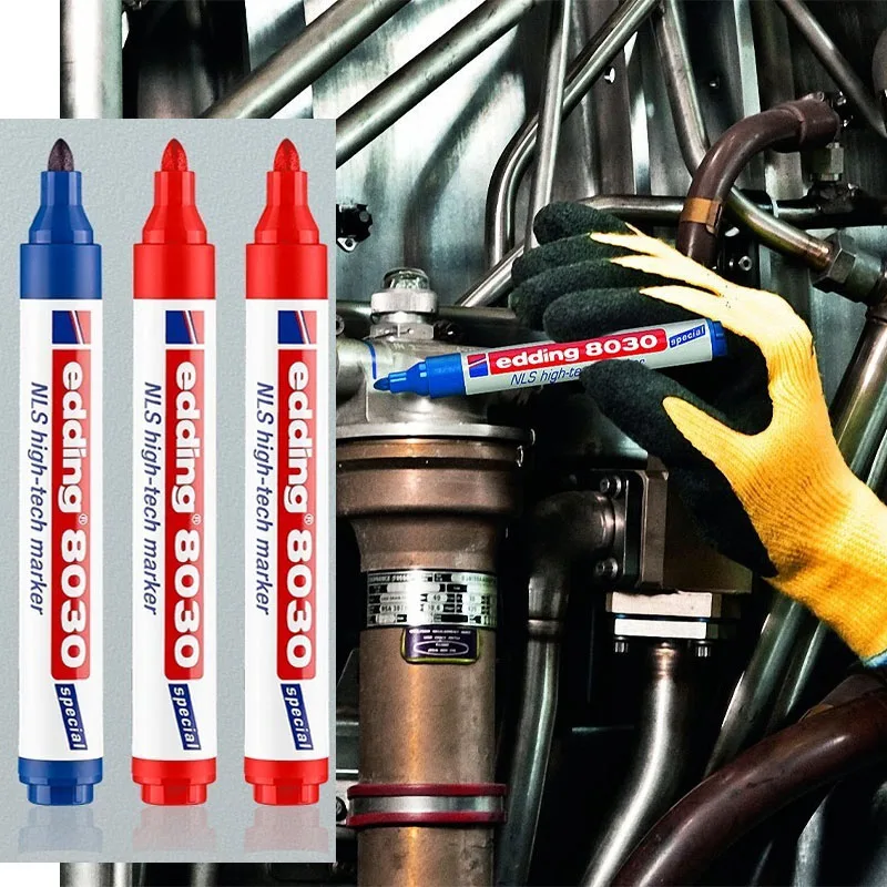 Low Chlorine Low Halogen Oil Based Marker 1-3MM Red Blue Permanent Pen for Aviation Ship Industrial Precision Equipment Marking