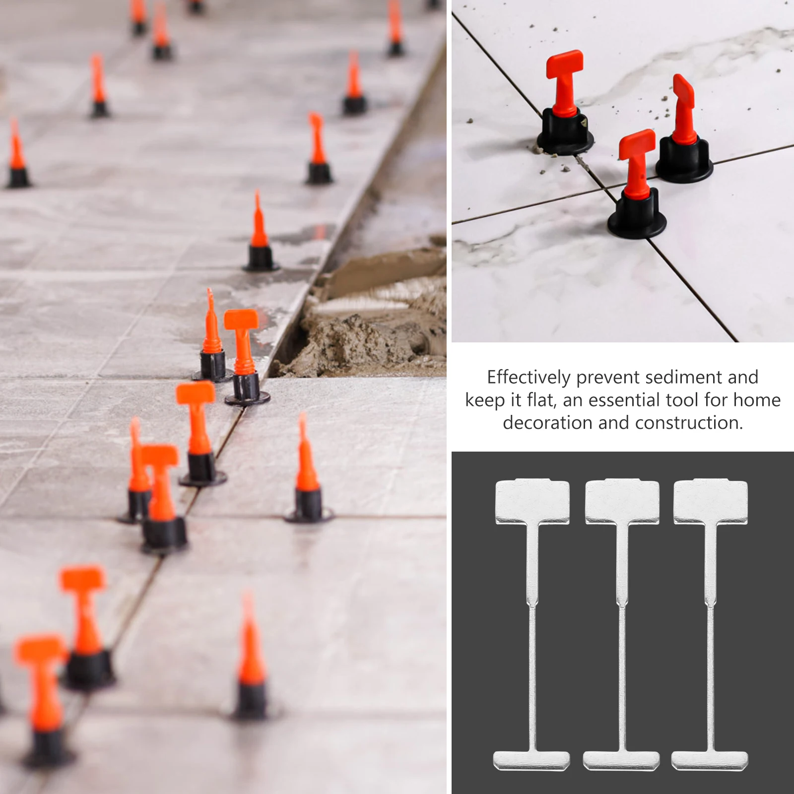 

200pcs Tile Leveling Steel Needle Ceramic Spacers System Balancer Tools Construction Reliable Performance Easy Install