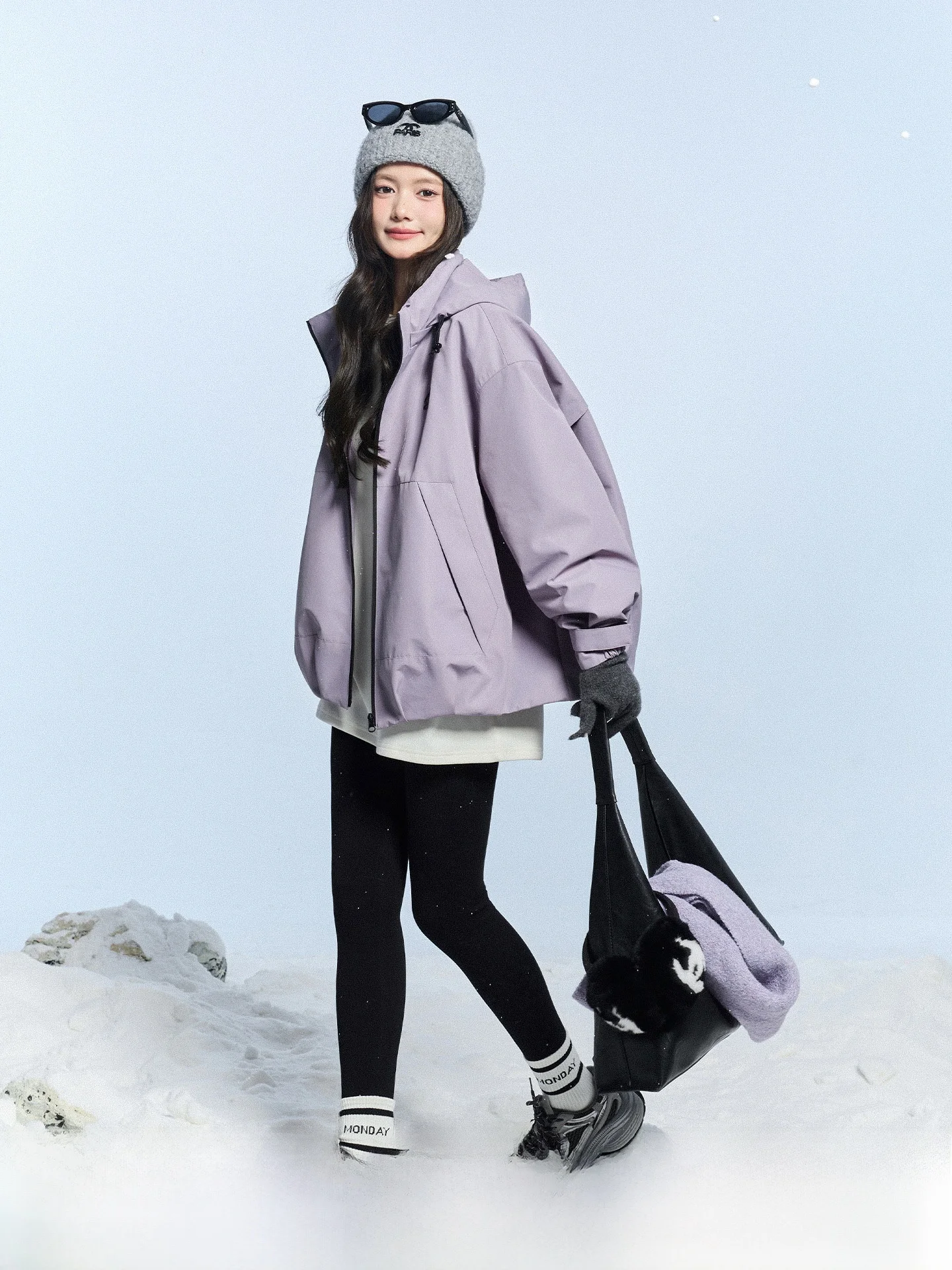 

Purple Du down Jaet Women's ort Sle Windproof Outerwear 90% White Du Feather Padded Coat Casual Design Detachable Hood