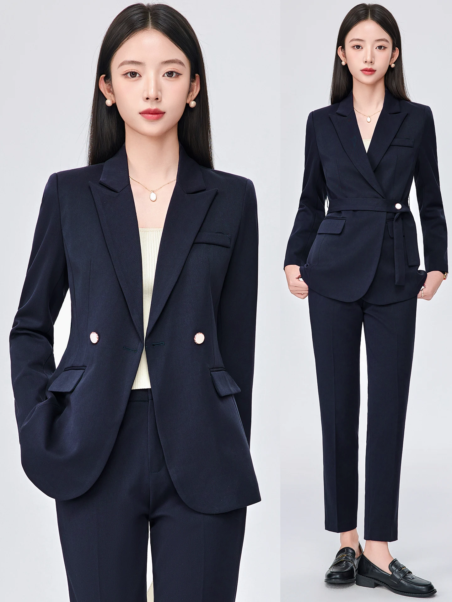 

Olive Green Suit Set Women's New 2026 Autumn High-End Professional Front Desk Reception Personality Workwear Commute Style Sl...
