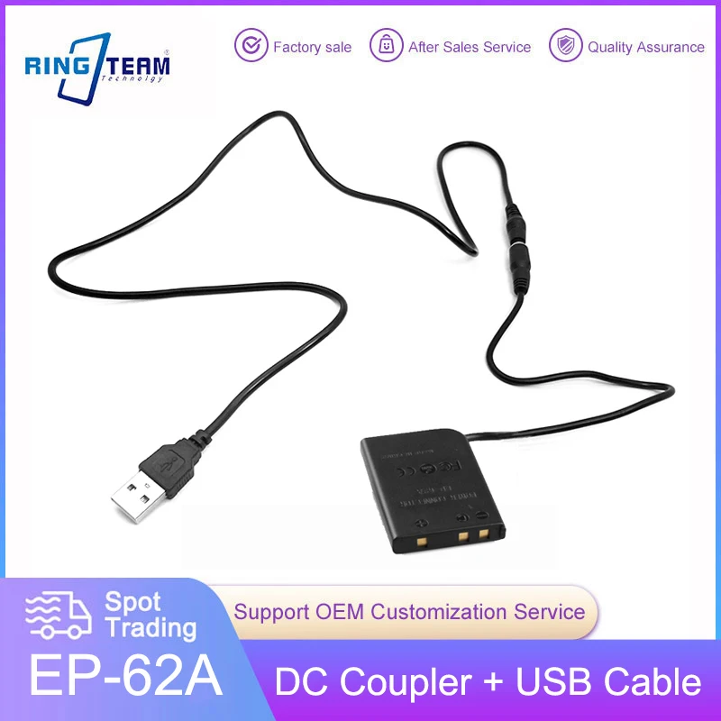 EN-EL5 EP-62A EH-62A Dummy Battery Coupler with USB Cable for Nikon Cameras Coolpix P6000 P80 P90 P100 P500 P510 P520 P530 S10