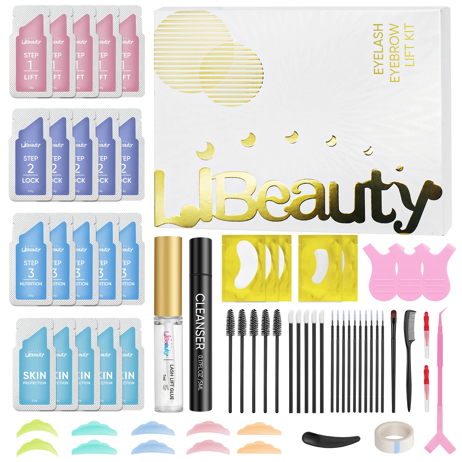 Libeauty 20 Pieces/Lot 8-12 Minutes Brow Lamination Kit 2 In 1 Sachet Perm Fixation Lotion Lash Lifting 6-8 Weeks Makeup Tools