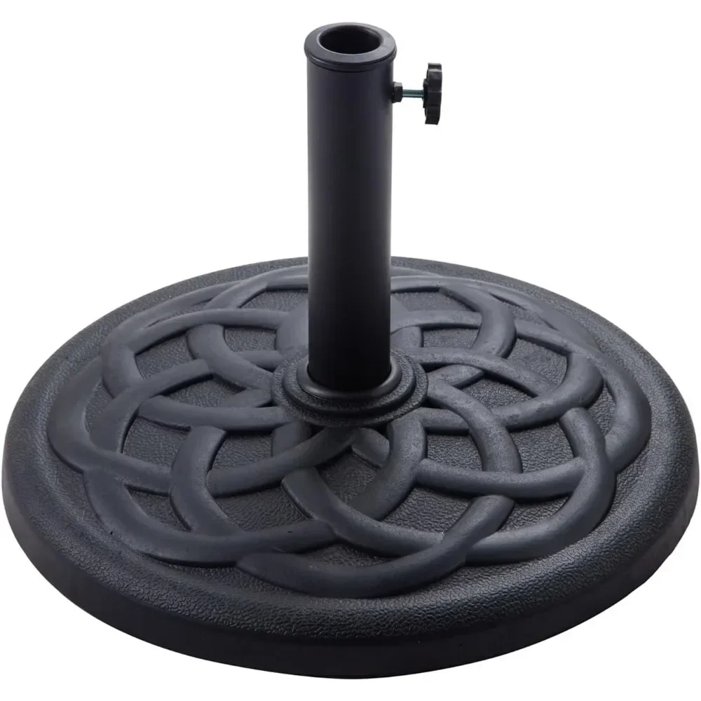 

42 lb Heavy Duty Round Base Stand for Outdoor Patio Market Table Umbrella, Black Umbrella Base