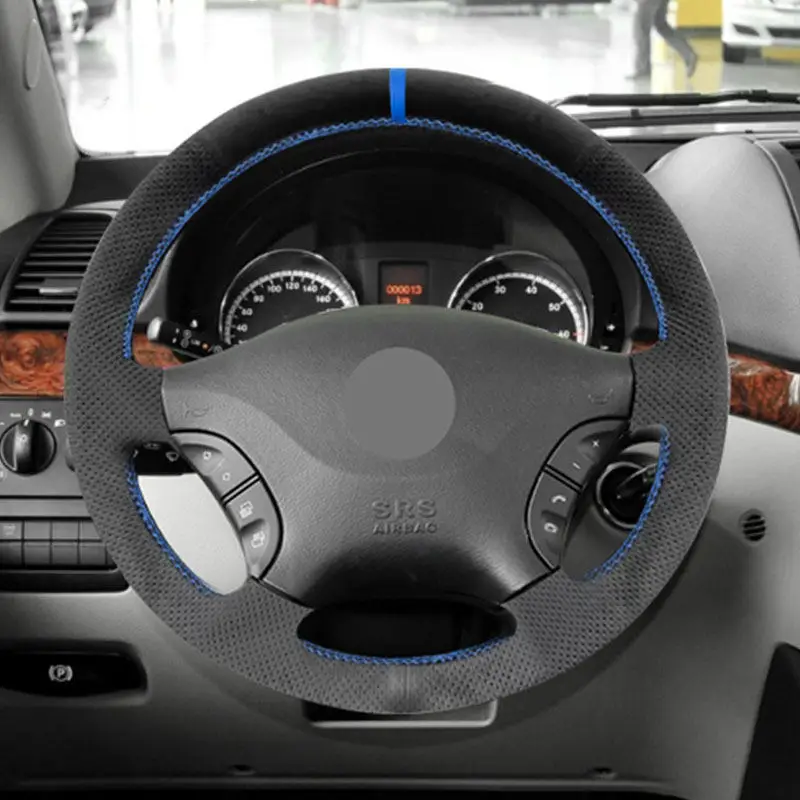 

For Mercedes Benz Mercedes Benz Viano W639 2003-2010 Vito 2003-2014 Sprinter 2006-2013 Car Inner Steering Wheel Suede Cover Trim