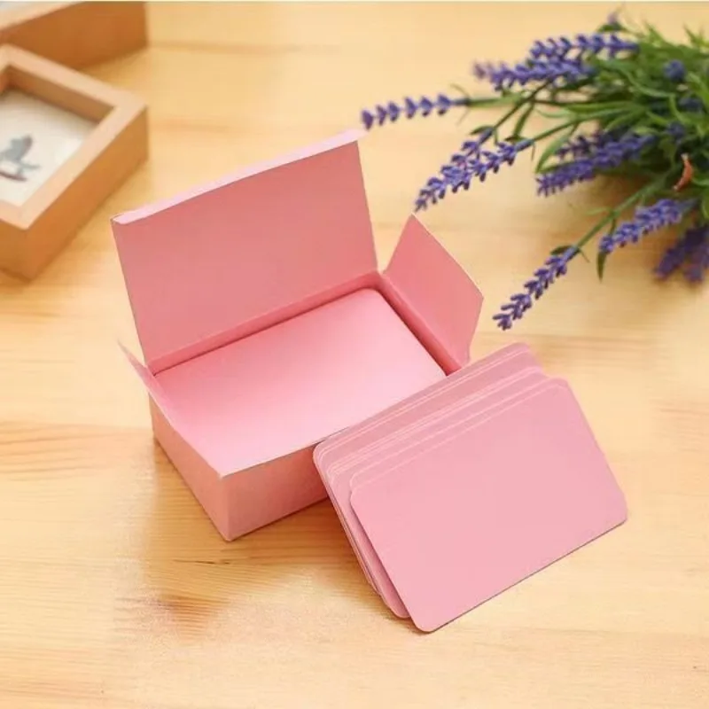 100pcs/box Kraft Paper Card Blank Business Message Thank You Card Writing Card Label Bookmark Learning
