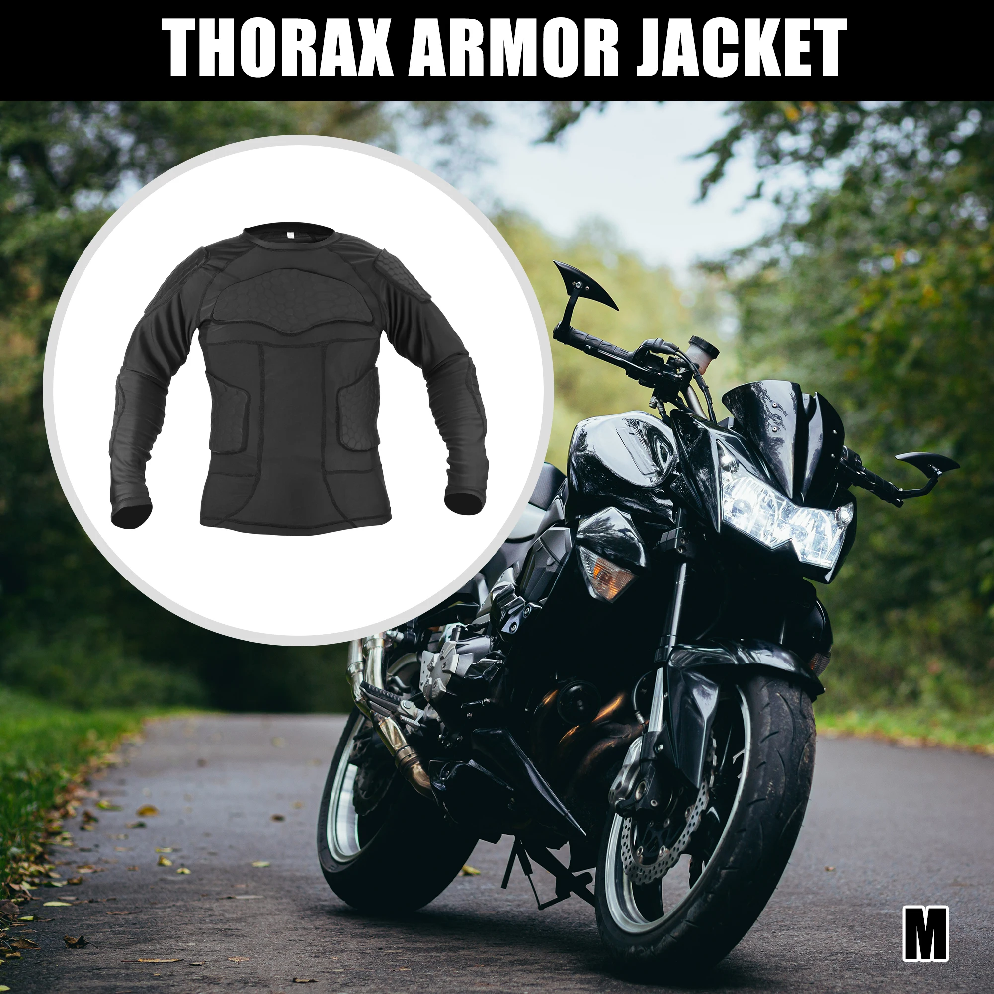 Motoforti Size M-2XL Motorcycle Riding Protective Full Body Armor Jacket Thorax Back Backbone Protector for Skateboarding Skiing