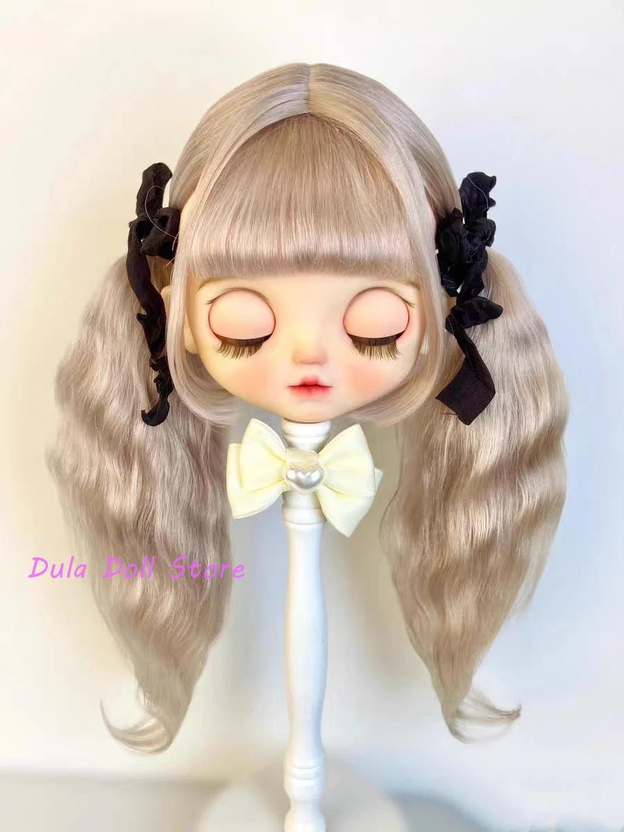 2026 Dula Doll Wigs for Blythe Qbaby natural Mohair Double braid with thick hair volume hard seams for 9-10 inch head
