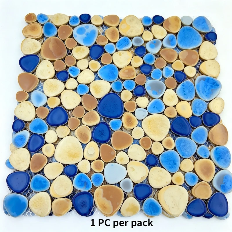 1 Piece DIY Mosaic Ceramic Decorative Tile Unique Floral Design Handmade Artistic Home Decor Suitable for Living Room Kitchen Ba