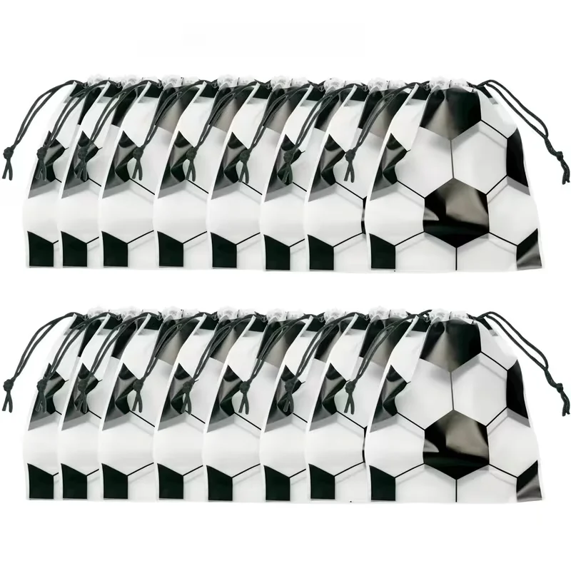 

20Pcs Soccer Party Drawstring Bag Football Sport Theme Birthday Favors Treat Bag Gift for guests Team Celebration Decor Supplies