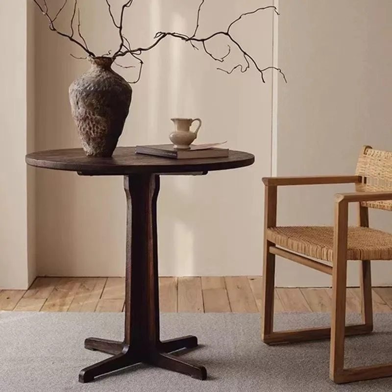 

Solid wood round dining art negotiation table B & B coffee table small round table retro side