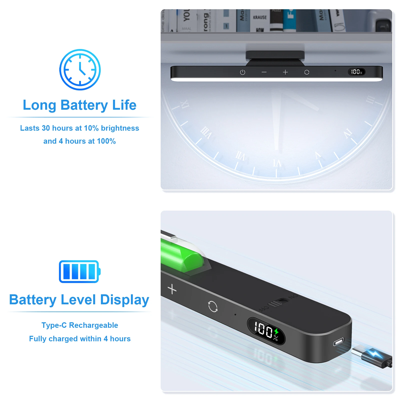 Luci da specchio dimmerabili WILLED 5W Luce per trucco regolabile in 3 colori con 120 LED 2500mAh Luci a LED ricaricabili sotto l'armadio