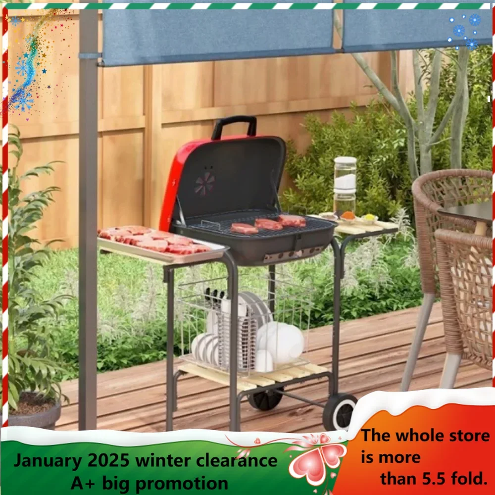 Portable Charcoal Grill BBQ Grill easy transport - Enamel-coated steel offers excellent heat resistance Outdoor Stove Camp Cook