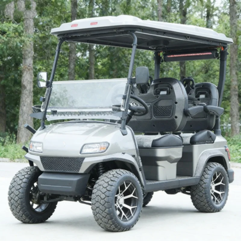 2026 New Launched Electric Golf Cart Hunting Golf Buggy Folding Windshield High-End Seats Armrests Gear Adjustment Front Basket
