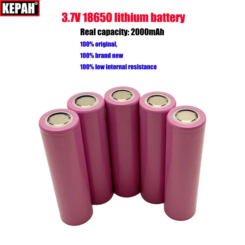 3.7V 2000mAh 18650 lithium battery, 100% Brand new original 1C power battery，Real capacity，electric drill, toy，Assemblable cell