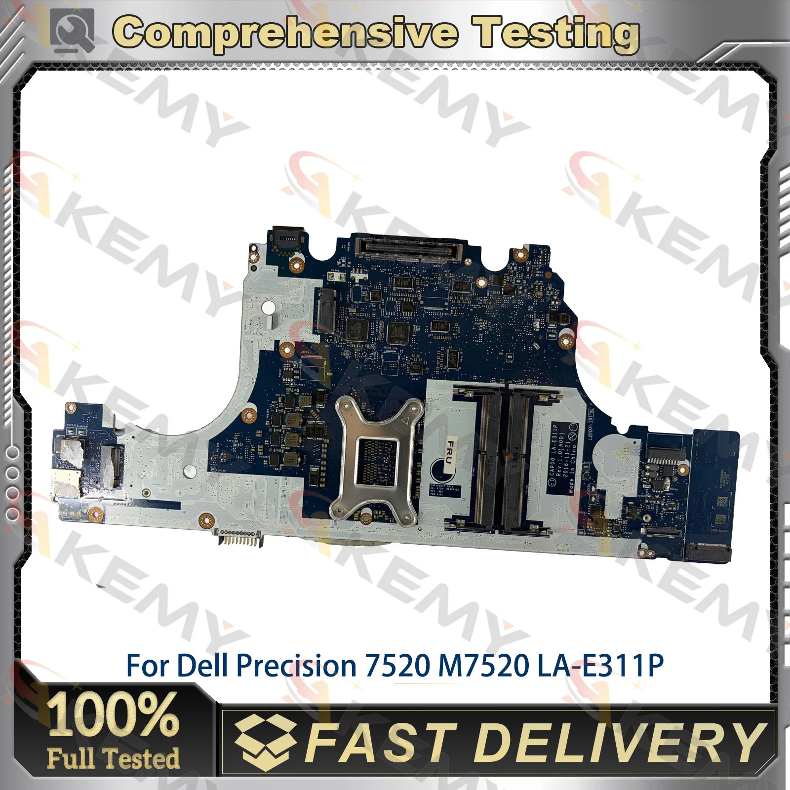 LA-E311P Laptop Motherboard For Dell Precision 7520 M7520 with i5 i7-6th 7th Gen CPU 0H91VT 0W513H 00G75Y Mainboard 100% Tested
