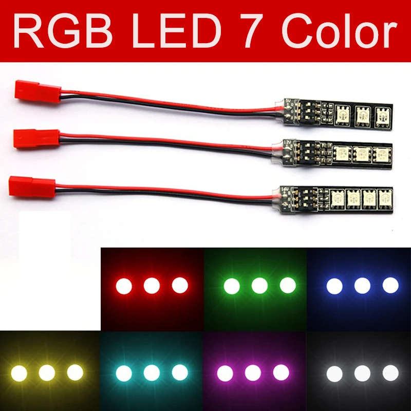 RGB LED 7 luci a colori scheda 5V 12V 16V con DIP Switch 5050 perline lampada connettore JST per elicottero aereo multirotore RC FPV