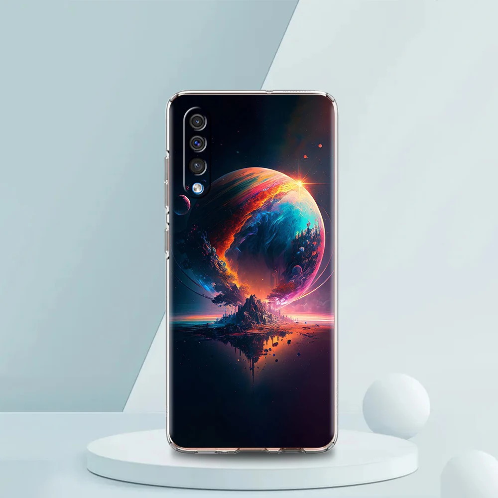 Painting Universe City Soft Shell for Samsung Galaxy A57 A56 A37 A36 A26 A16 A12 A20 A22 A24 A34 A54 A30 Transparent Phone Case