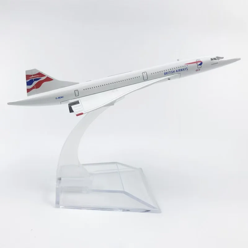 16cm Model Diecast Alloy Metal Airplane Air Franch/British Airways Concorde Aircraft With Base Collection Decoration Display Toy