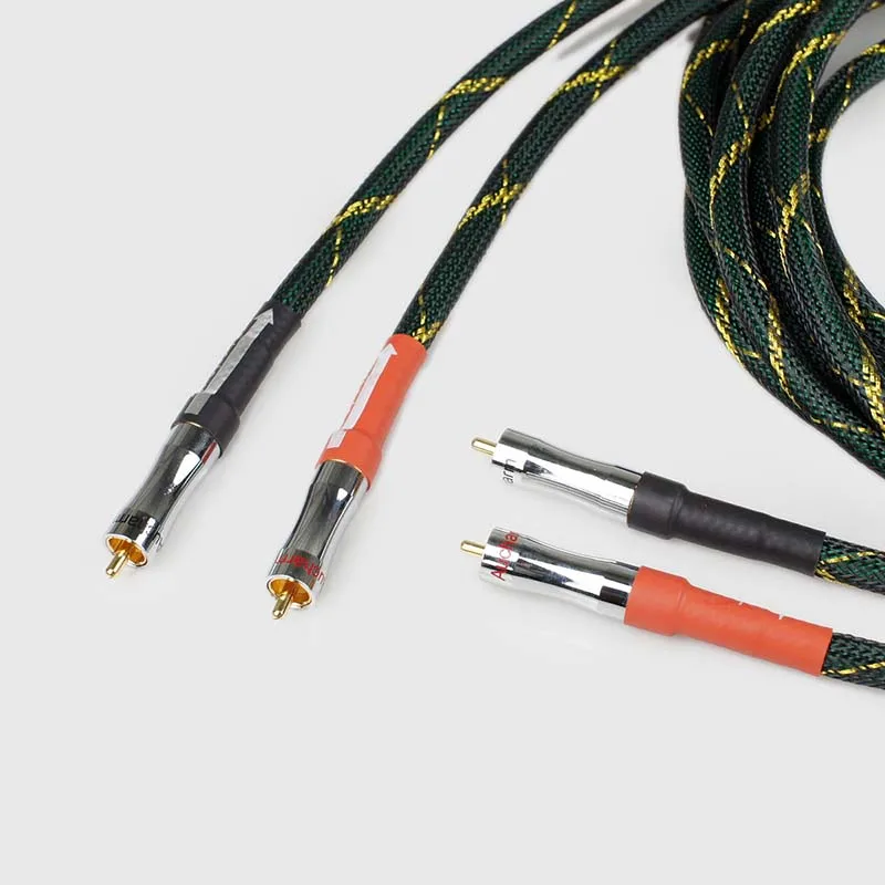 1PCS Pure Copper Audio Signal Cable, Hi-Fi Audio RCA Dual-Pin Audio Cable, Amplifier and Subwoofer Cable, No Magnetic Ring