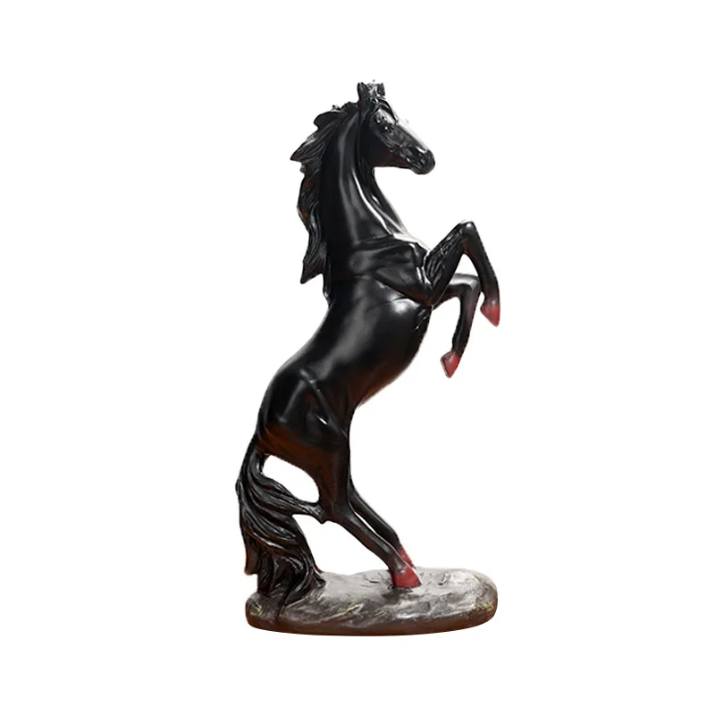 European Style Standing Horse Resin Sculpture Home Decor for Living Room Study Desk Office Ornament