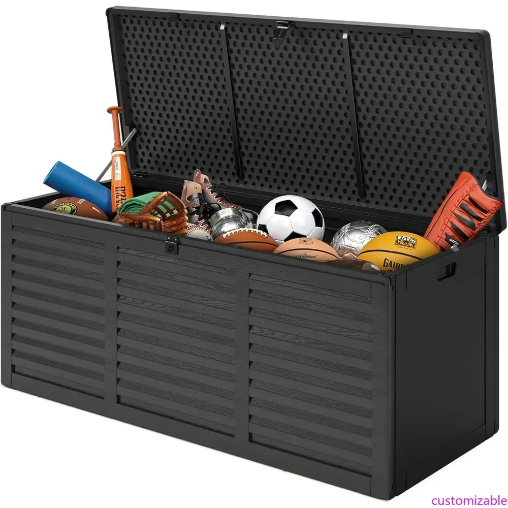 

Outdoor Lockable Waterproof Deck Storage Box with UV Resistance for 130 Gallons, Ideal for Garden Tools and Patio Cushions