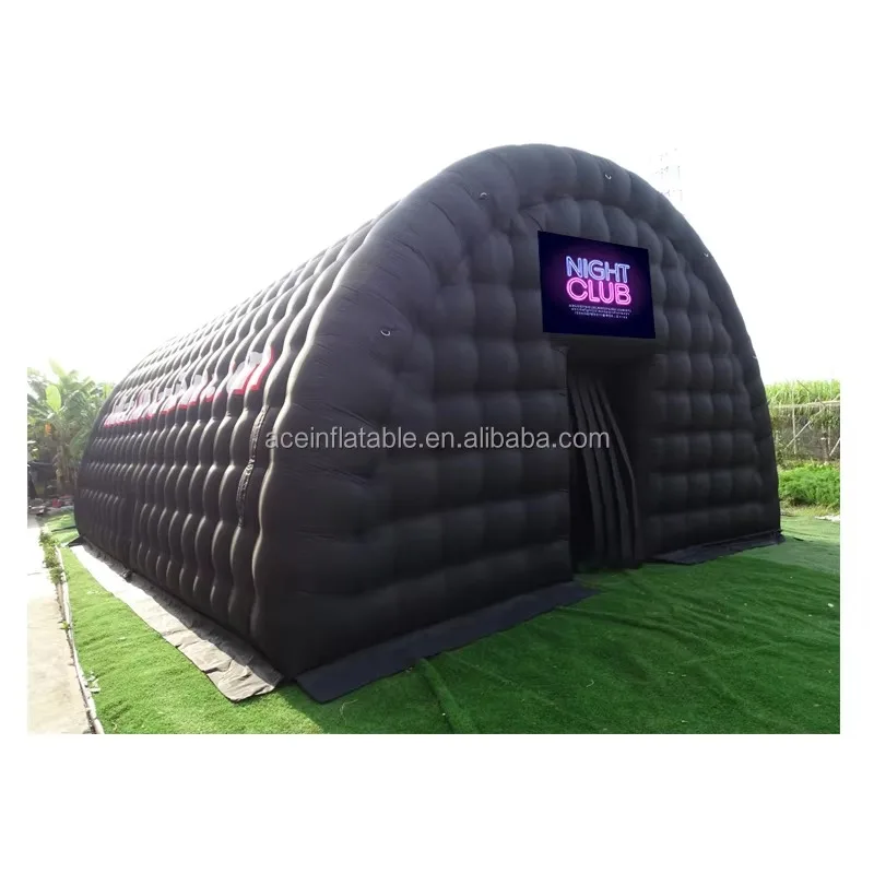 Commercial Large Black Archway Portable LED Disco Inflatable Nightclub Cube Party Tent for Event