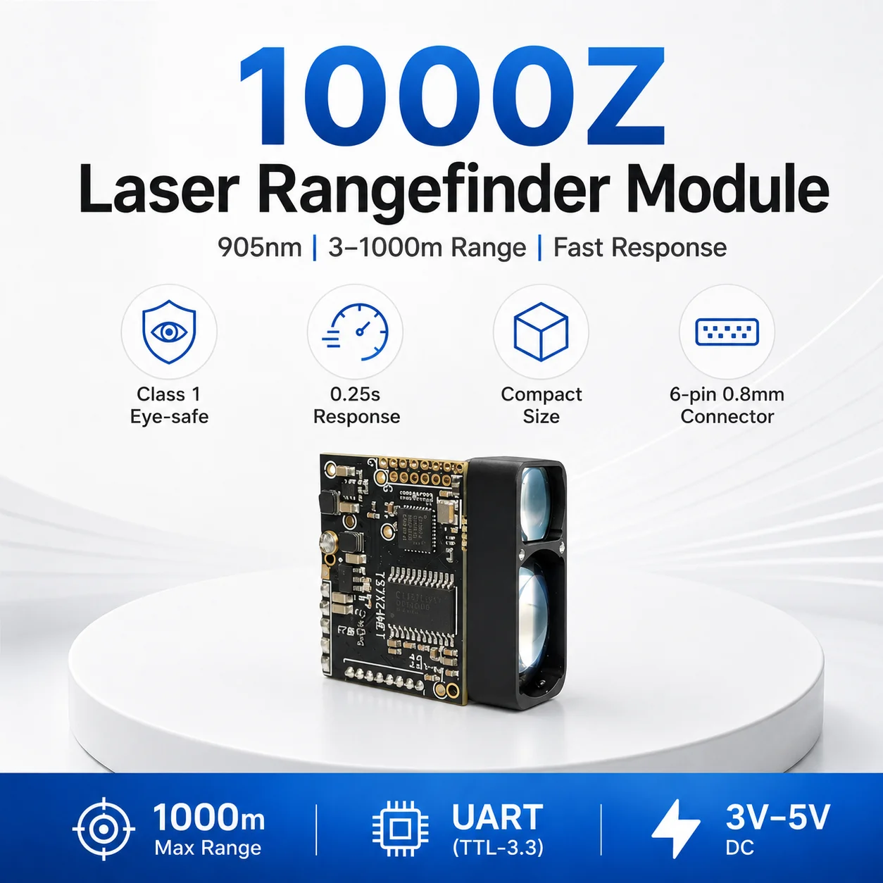 Type 1000Z 1000m Laser Rangefinder Sensor for Special Robotics Obstacle Avoidance SLAM Navigation Vision System 905nm DToF view 2