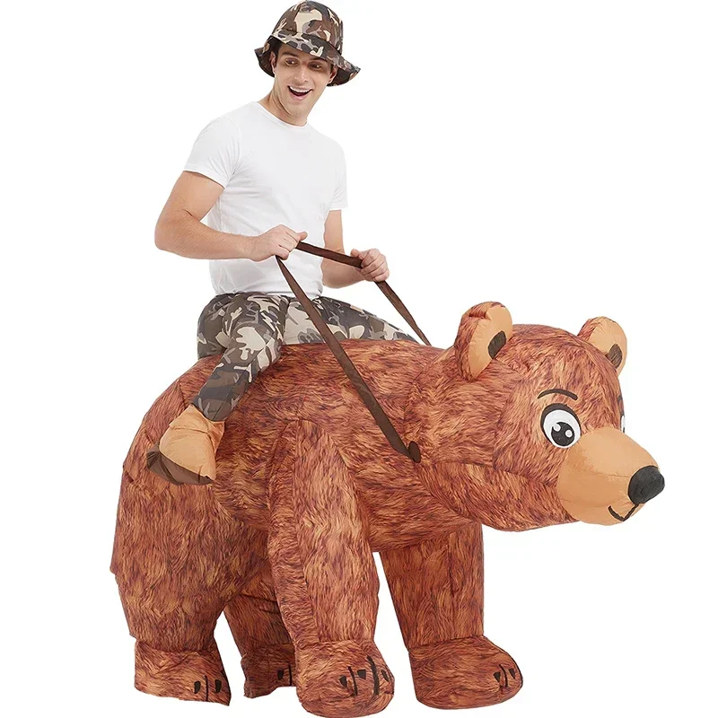 Halloween show costumes adult funny funny walking animal mount doll props riding brown bear inflatable clothes