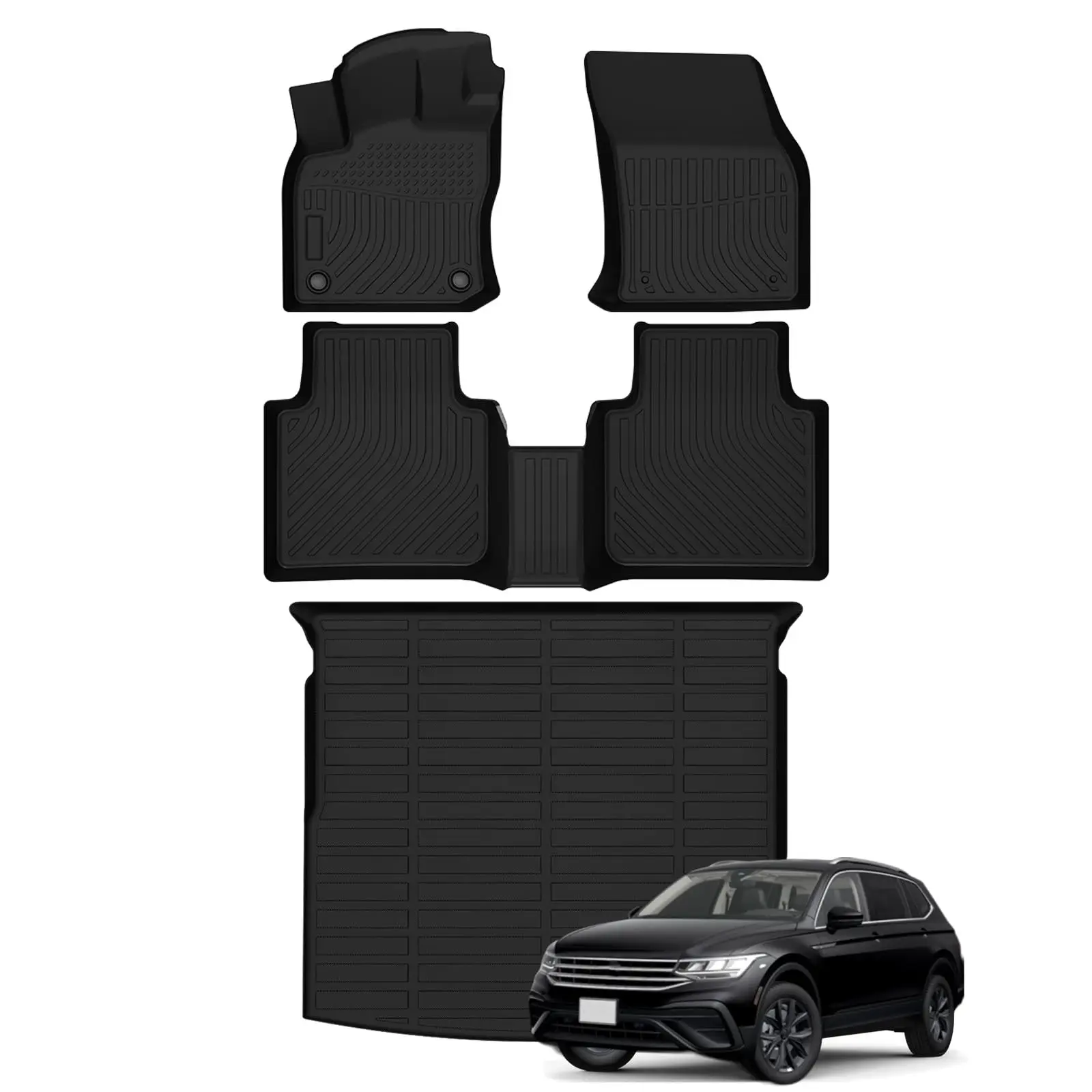 

Коврики для Volkswagen Tiguan 2018-2023 2024 г. - Коврики для груза, задний багажник, багажник, водонепроницаемые аксессуары для интерьера