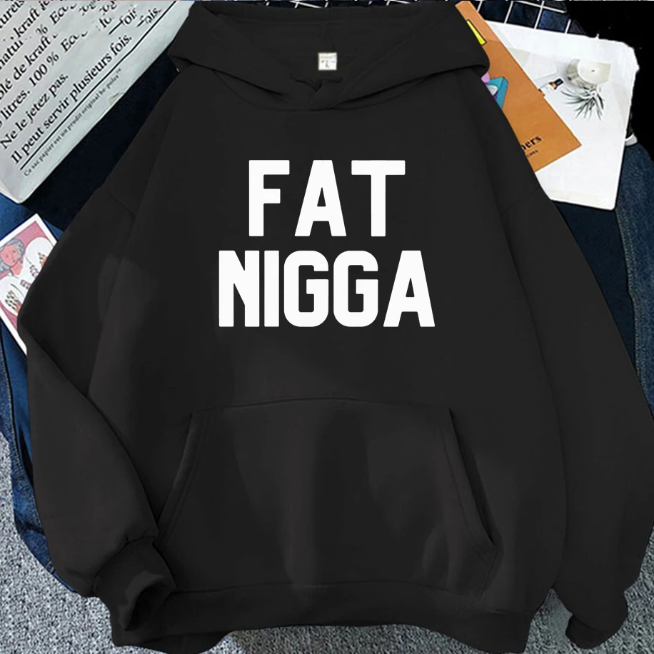 

Funny Big Nigga Letter Men Woman Hoodies Y2k Street Hip-hop Trend High Streetwear Winter Long Sleeves Couple's Oversize Clothing