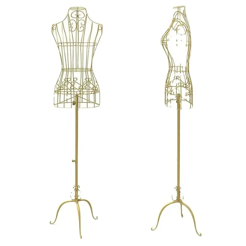 European wrought iron model rack female props wedding dress shooting clothing rack full body female hanger clothes display rack