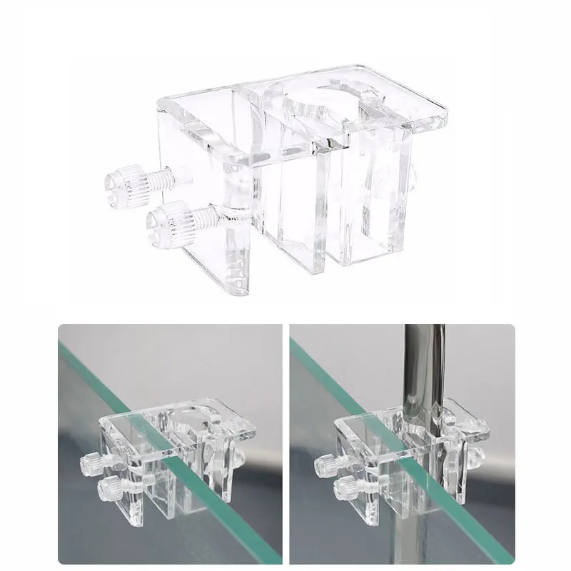 Acrylic Water Pipe Clamps Aquarium Fish Tank Glass Pipe Inlet Outlet Holder Fixed Clamps Plant Accessories Clip Lily Parts