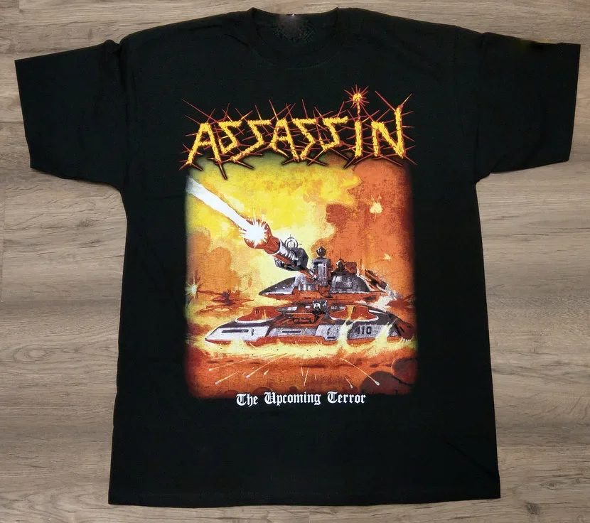 

Vtg ASSASSIN THE UPCOMING TERROR Cotton Black S-5XL Unisex Tee Shirt HH711 long sleeves
