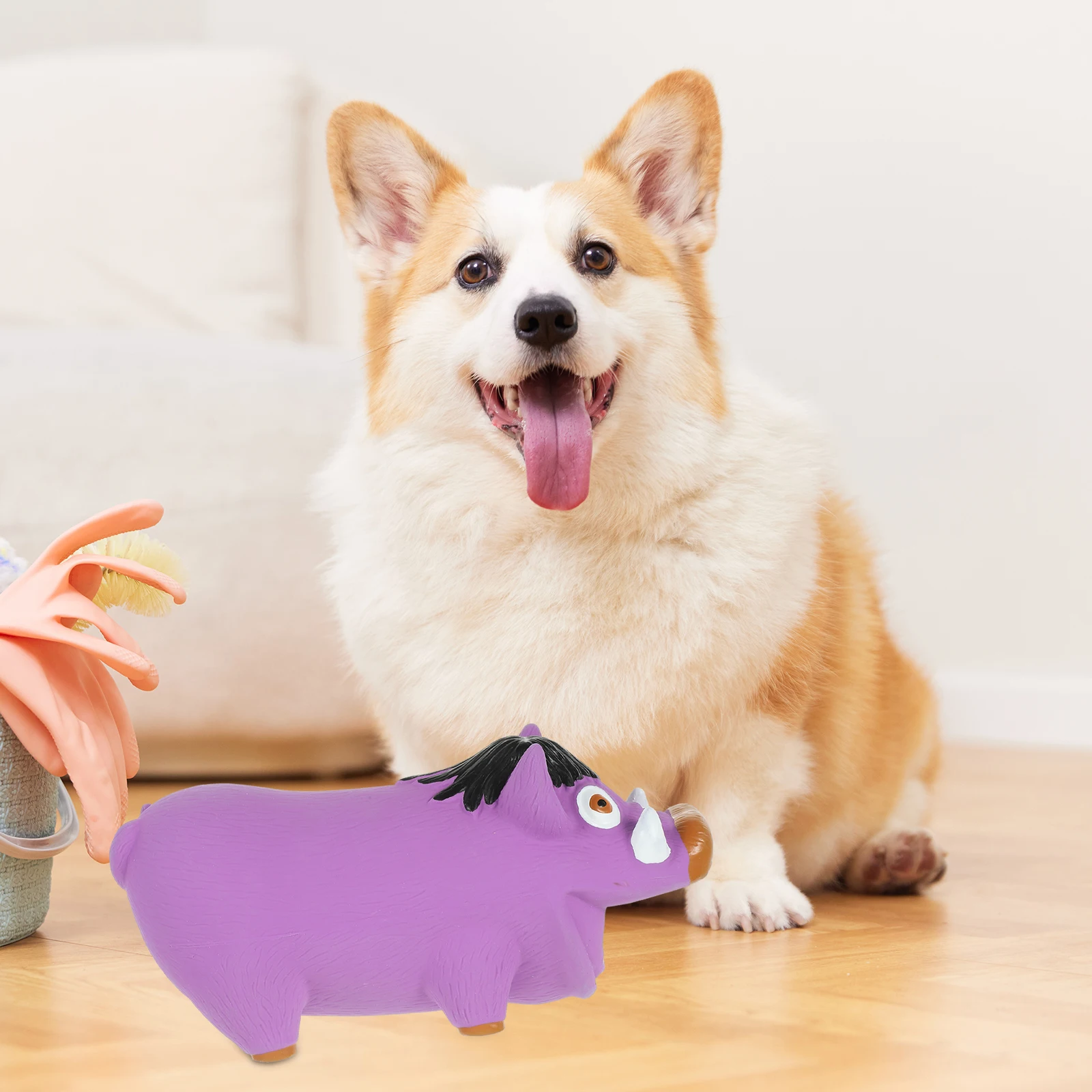 

Dog Squeaky Pig Shape Latex Chewing Bite Interactive Cartoon Dog Play Training Pet Sound for Small Medium Large Dogs